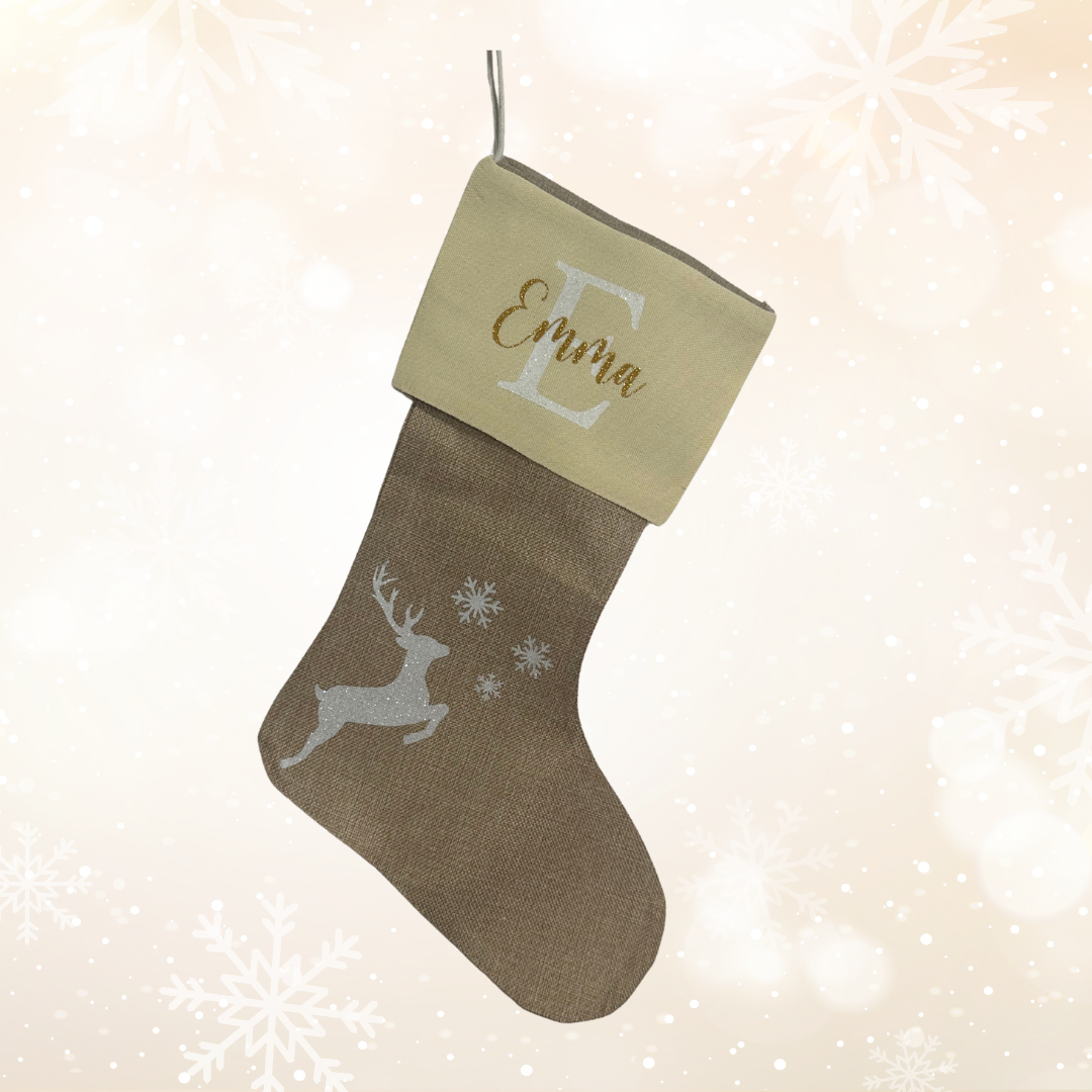 Chaussettes de noël en jute