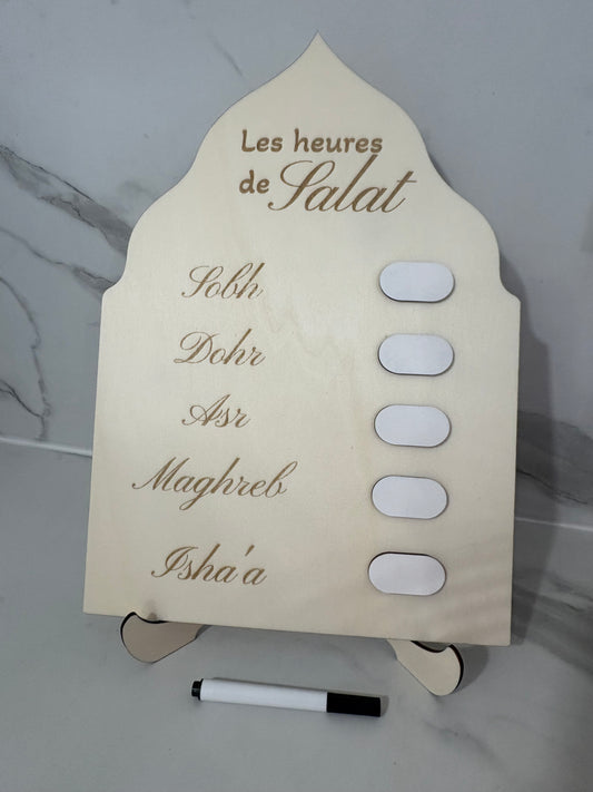 Cadre panneau - Suivi des heures de prière islamique (Salah / Salat Tracker) pour suivre vos 5 prières quotidiennes
