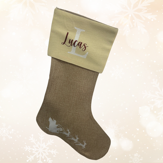 Chaussettes de noël en jute